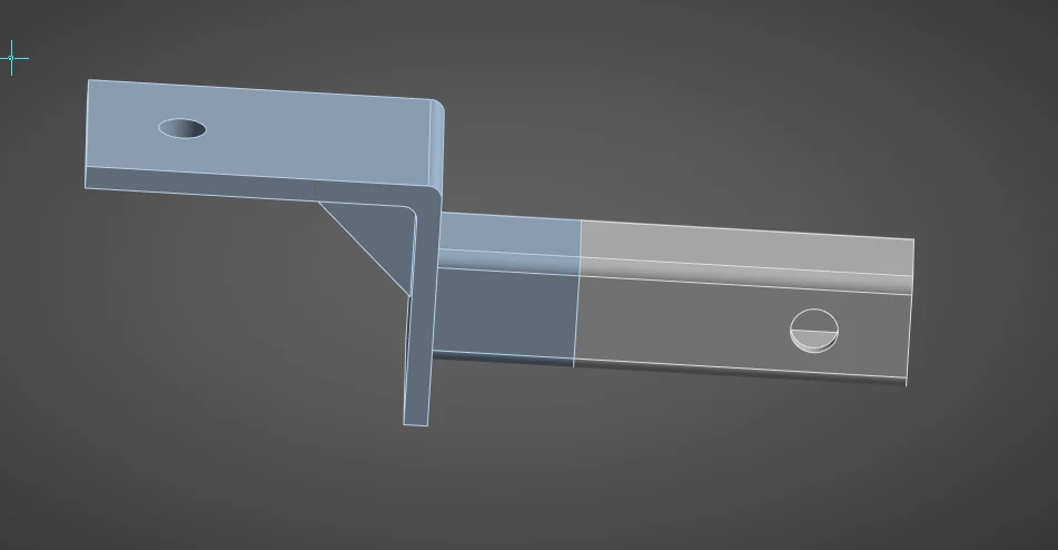 Baseline bracket geometry before meshing.